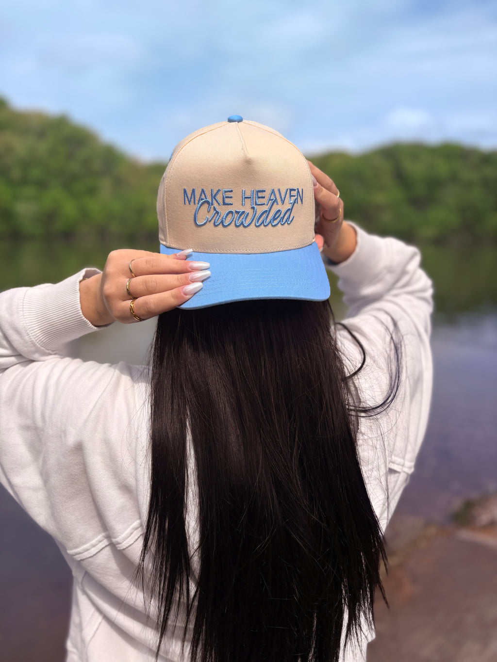 Make Heaven Crowded Trucker hat
