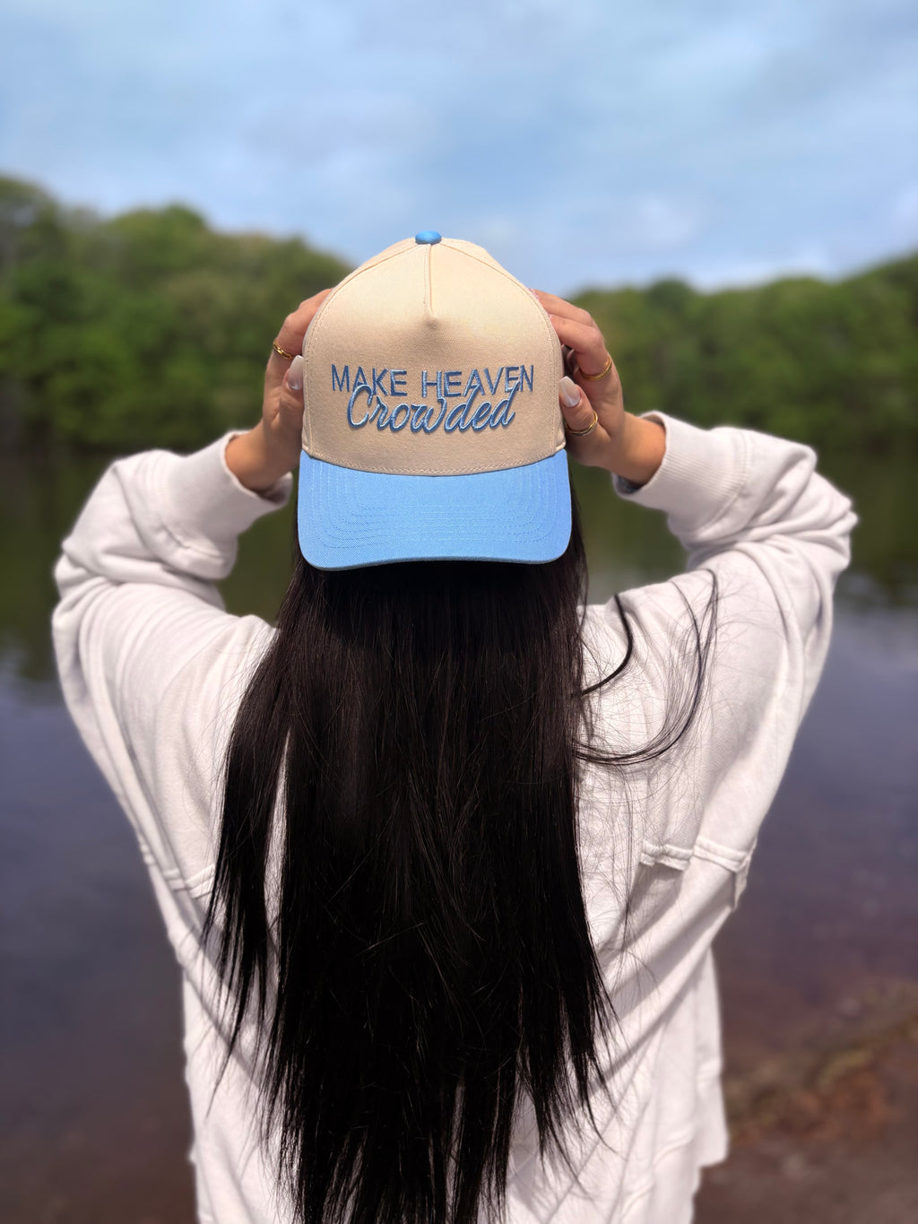 Make Heaven Crowded Trucker hat