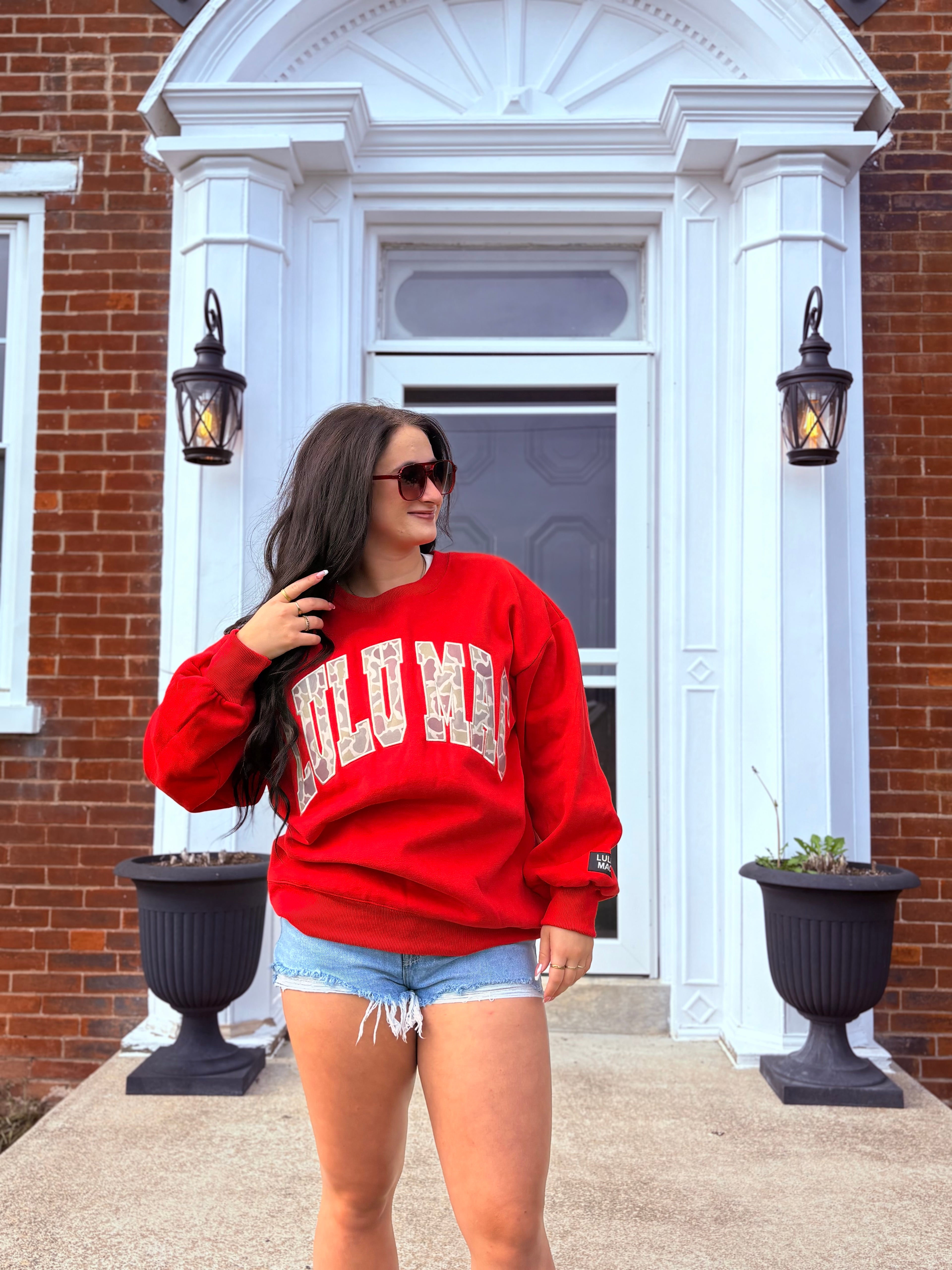 Red Camo Lulu Mac Crew neck