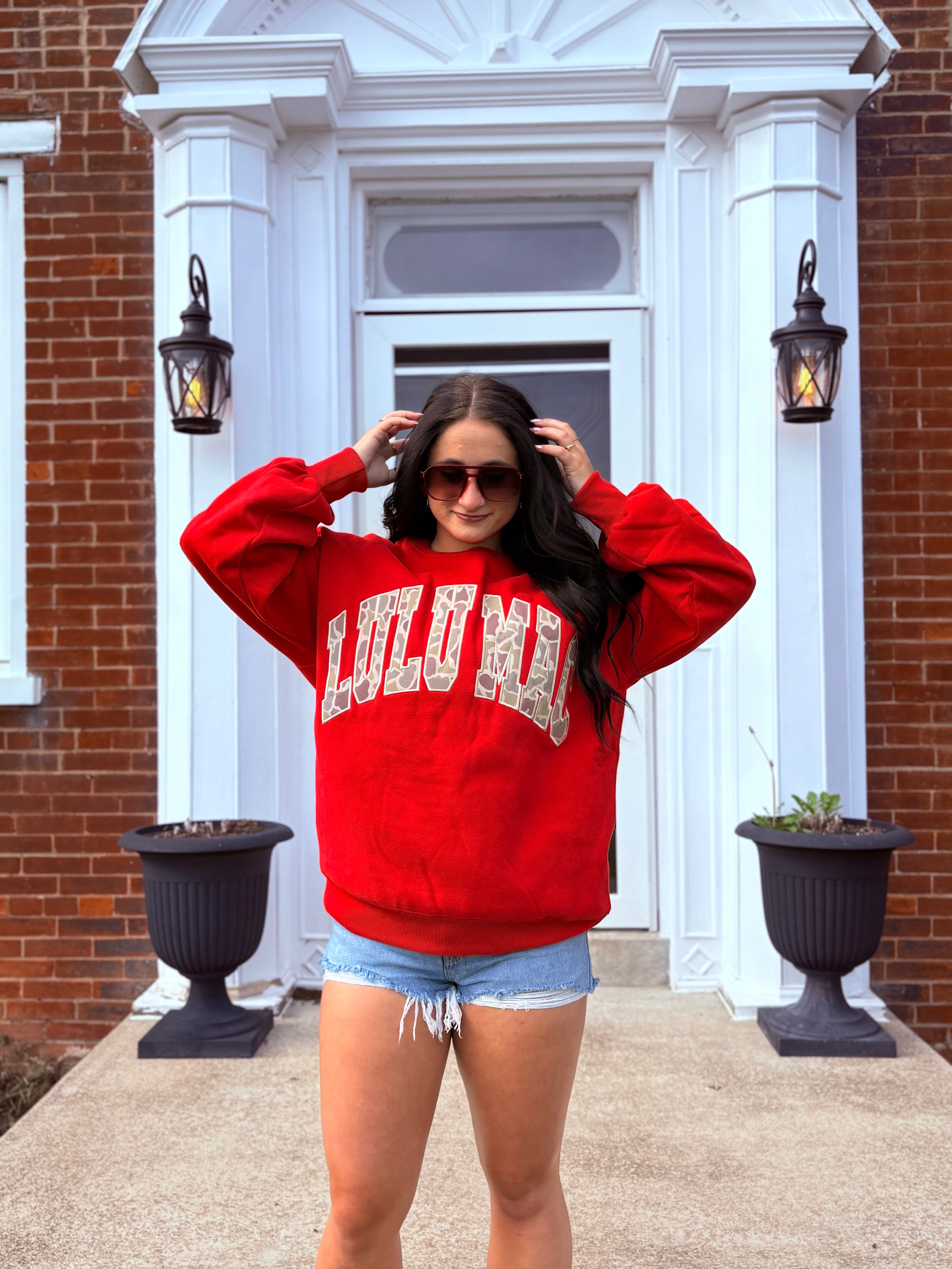 Red Camo Lulu Mac Crew neck