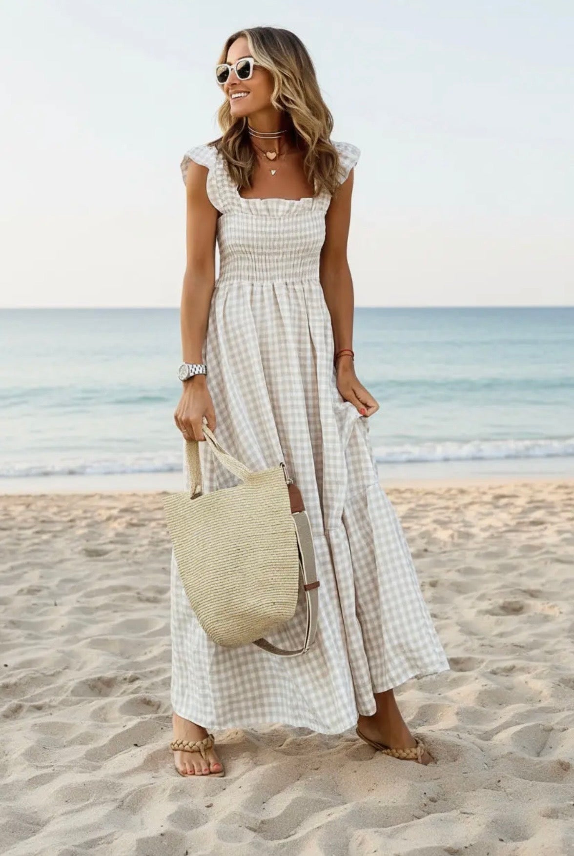 NEW Gingham maxi dress