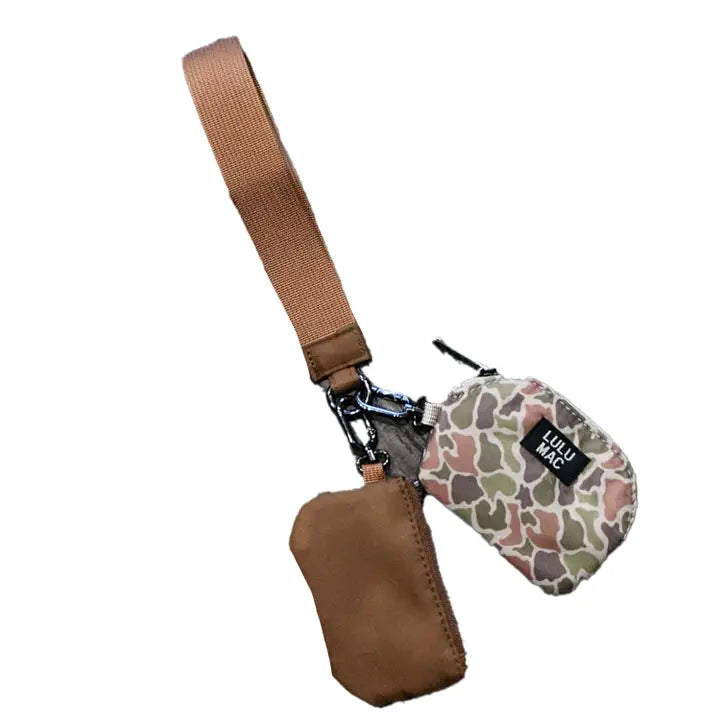 Brown Camo Double pouch wristlet